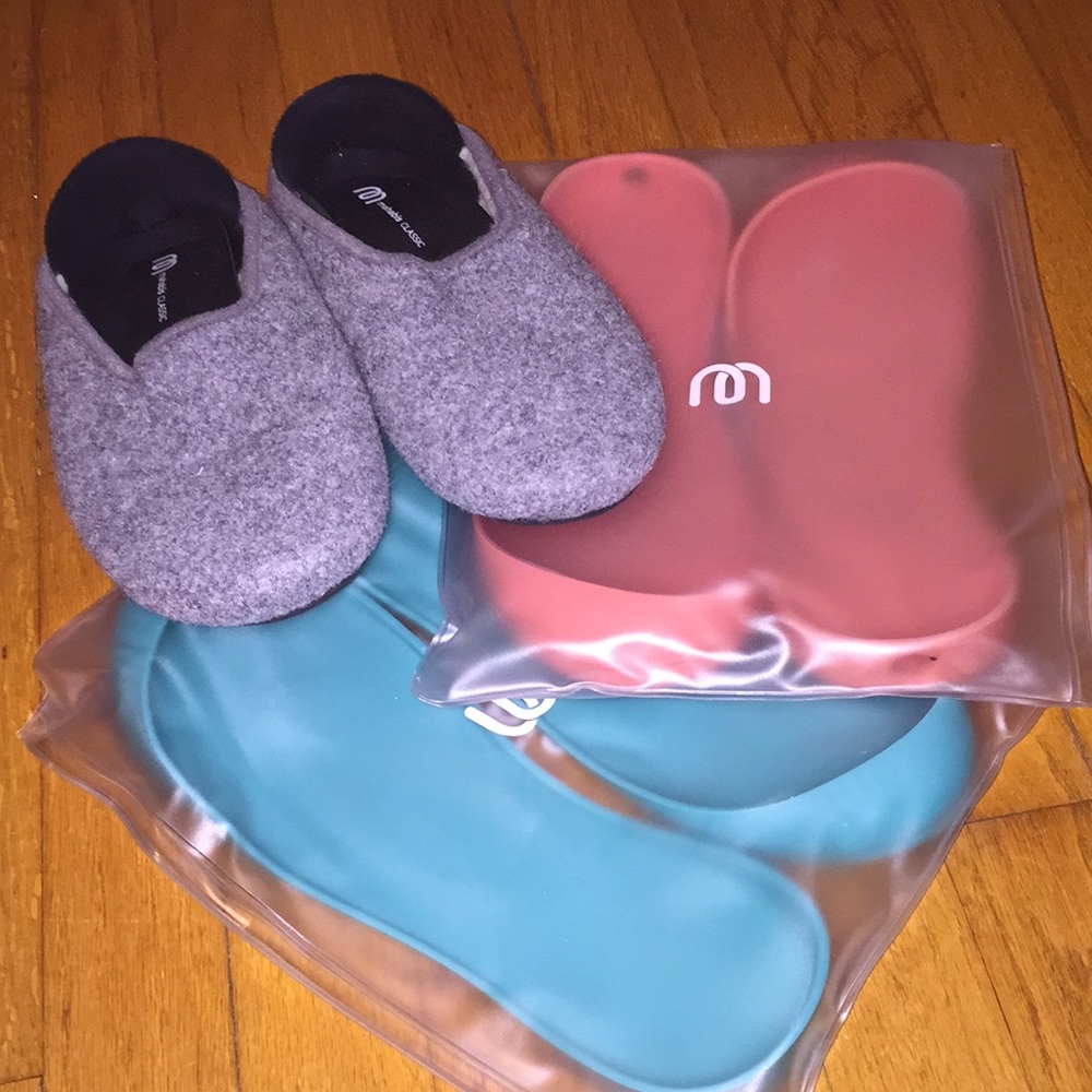 Mahabis CLASSIC Gray Slippers with 2 sets of Soles